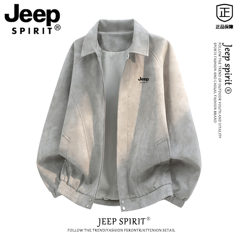 Jeep Jeep Suede Lapel Jacket Men's Spring and Autumn 2026 New American Style Loose Casual High-End Jacket