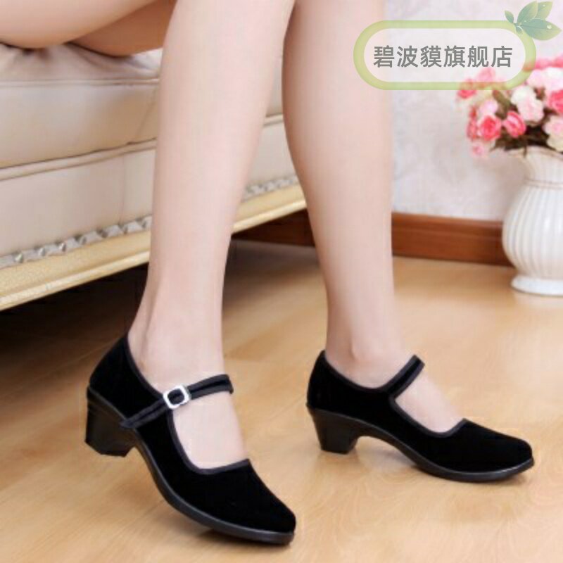 Adult middle school children's chorus middle school students performance shoes black cloth shoes ladies