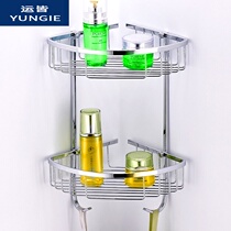 Solid 304 stainless steel tripod double bathroom corner blue toilet corner toilet rack wall hanging net basket