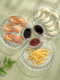 Glass dumpling plate with vinegar plate fat reduction meal plate household fan-shaped shell dumpling special plate dipping plate integrated