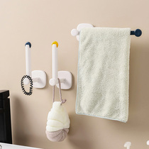 Bathroom traceless towel adhesive hook kitchen wall sticky hook creative door rear strong load-bearing adhesive hanging rack