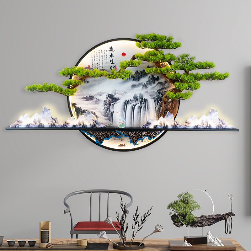 Modern Living Room Decorative Painting, Sofa Background Wall Hanging Painting, New Chinese Style Simple and Elegant Welcoming Pine Mural, Entrance Hall Hanging Painting Modern Living Room Decorative Painting, Sofa Background Wall Hanging Painting, New Chinese Style Simple and Elegant Welcoming Pine Mural, Entrance Hall Hanging Painting
