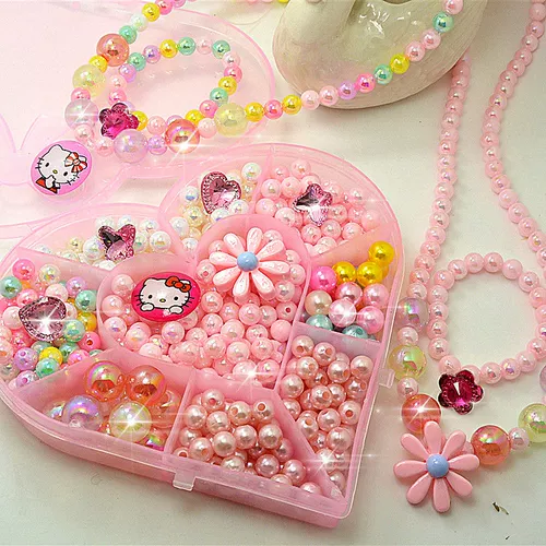 Детский браслет из бисера ручной работы, ювелирное украшение, игрушка, ожерелье, цепочка, бусины, набор материалов, небольшая сумка, подарок на день рождения