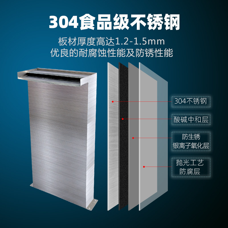 Stainless steel waterfall water curtain wall water curtain courtyard rockery garden landscape fish pool outlet circulating water landscaping