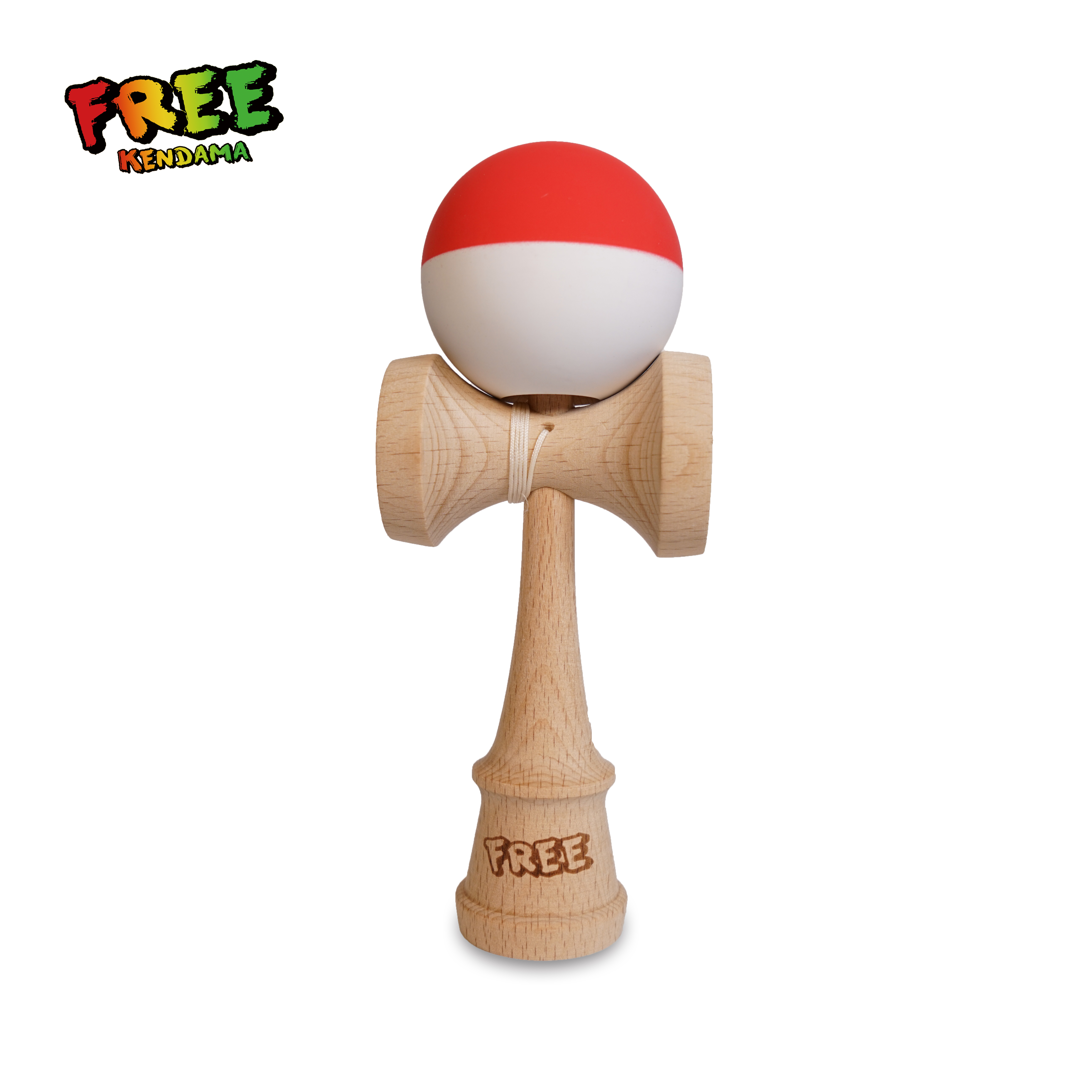 Professional Kendama Wuhan Free Kendama Red and White Rubber Painted Knife Ball for Competition