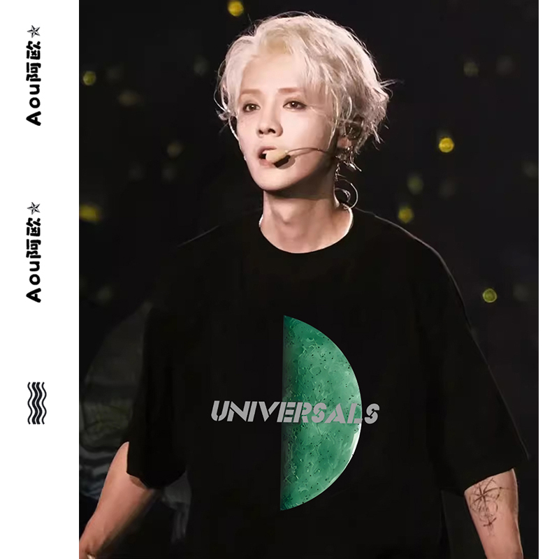 Luhan Star's Same Trendy Brand Fashion Printed Short-Sleeved T-Shirt for Men and Women 2025 Summer Loose Half-Sleeved Cotton Top