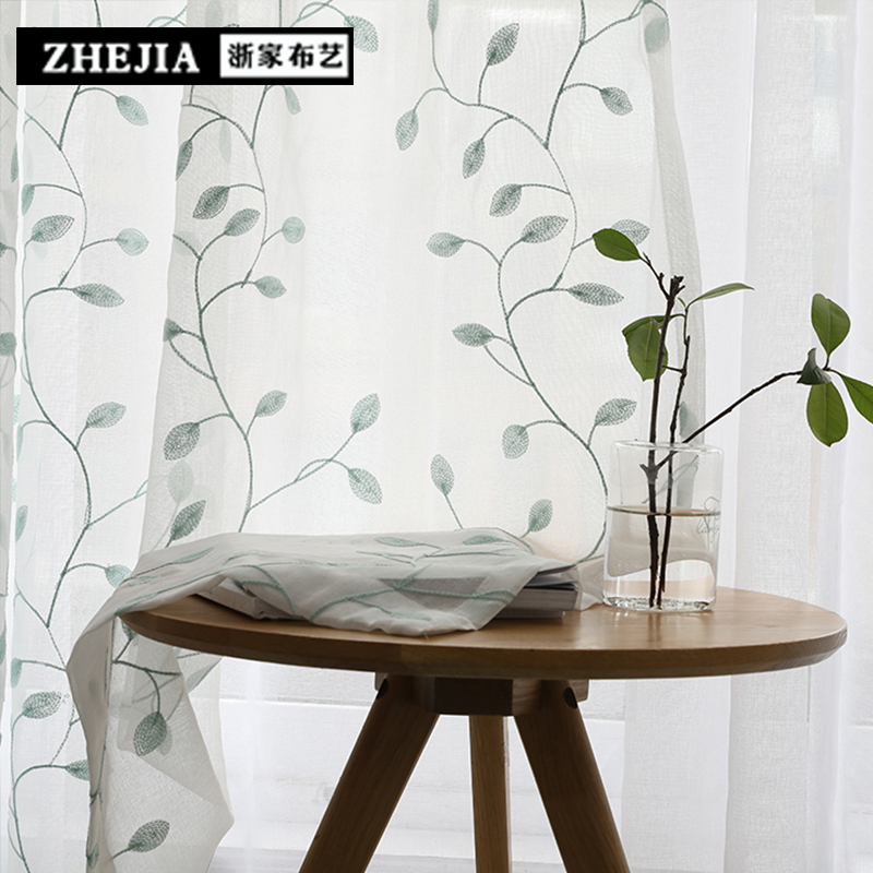 Zhejiang home fabric five-color vine modern minimalist gauze curtain floor curtain finished special offer living room bedroom customization