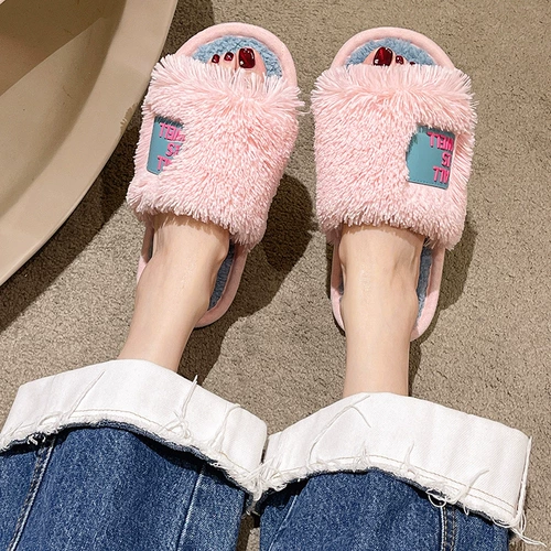 Флисовые удерживающие тепло универсальные тапочки, осенние, коллекция 2022, в корейском стиле