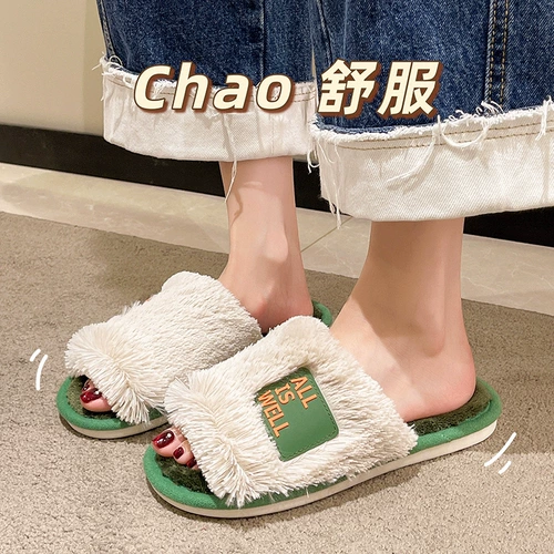 Флисовые удерживающие тепло универсальные тапочки, осенние, коллекция 2022, в корейском стиле