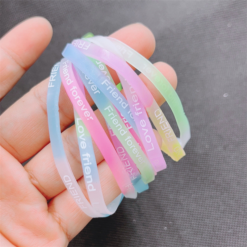 Elastic Simple Silicone Bracelets, Multiple Luminous Bracelets, Student Accessories, Small Gifts, Necklace Accessories, Hot-Selling Items Elastic Simple Silicone Bracelets, Multiple Luminous Bracelets, Student Accessories, Small Gifts, Necklace Accessories, Hot-Selling Items