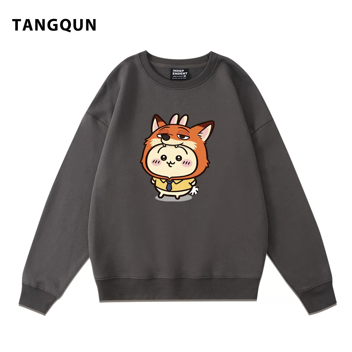 Chiikawa Jiyi Kawa Usachi Xiaoba с совместной торговой маркой Zootopia Nick Judy милый мультяшный принт на толстом хлопке T