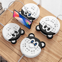 Porous socket panel creative plug board with wire cute plug plug board with USB student chipmunk wiring board