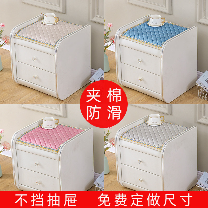 Leather bed head cabinet cover cloth ins wind Bedroom European-style cover u-shaped plain fabric Simple modern bed head cabinet cloth cover cloth
