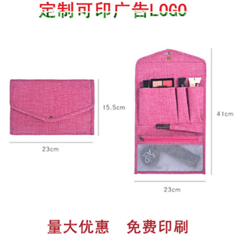 Company anniversary meeting event gift custom printed logo wash bag female portable carry-on cosmetic bag mesh handbag