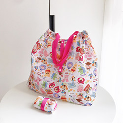 Japanese Cartoon Foldableing Environmentally Friendly Shopping Bag, Lightweight, Portable, Supermarket Grocery Shopping Bag, Large Capacity