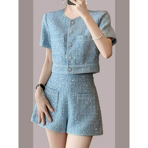 Летний небольшой модный комплект, в стиле Шанель, подходит для подростков