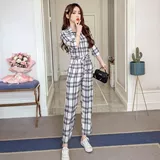 Комбинезон, весенние штаны, комплект, приталенный корсет, популярно в интернете