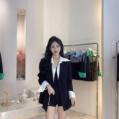 Комплект, осенний пиджак классического кроя для отдыха, подходит для подростков, изысканный стиль