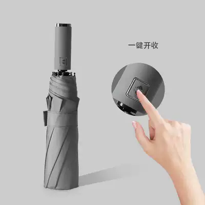 Fully automatic large umbrella male Lady sunny and rainy dual-purpose folding student umbrella handle color black umbrella