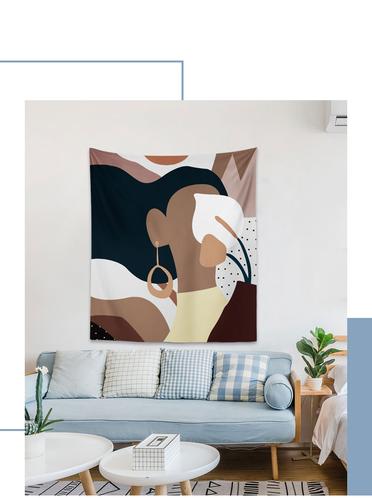 Nghệ thuật Bắc Âu in gió treo vải nền vải B & B ký túc xá cải tạo phòng ngủ cạnh tường bao phủ tường trang trí tấm thảm - Tapestry thảm treo tường giá rẻ