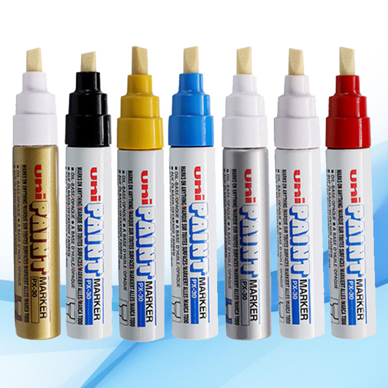 Japan uni Mitsubishi PX-30 King size paint pen Extra wide tip line pen has black white red silver