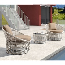 Outdoor rattan chair Three sets Hotel Imitation Vine choreography Sofa Tea Table Combination Outdoor Patio Casual Sloth Balcony Table and chairs