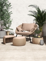 Outdoor Rattan Reclining Chair Tea Table Combination Balcony Patio Courtyard Villa Net Red Casual Sofa Garden Sun Outdoor Waterproof