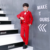 Boy Flower Boy small suit red dress children model show show suit British suit jacket suit summer