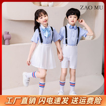 June 1 childrens costumes boys and girls overalls British style school uniforms choir poetry recitation primary school students summer