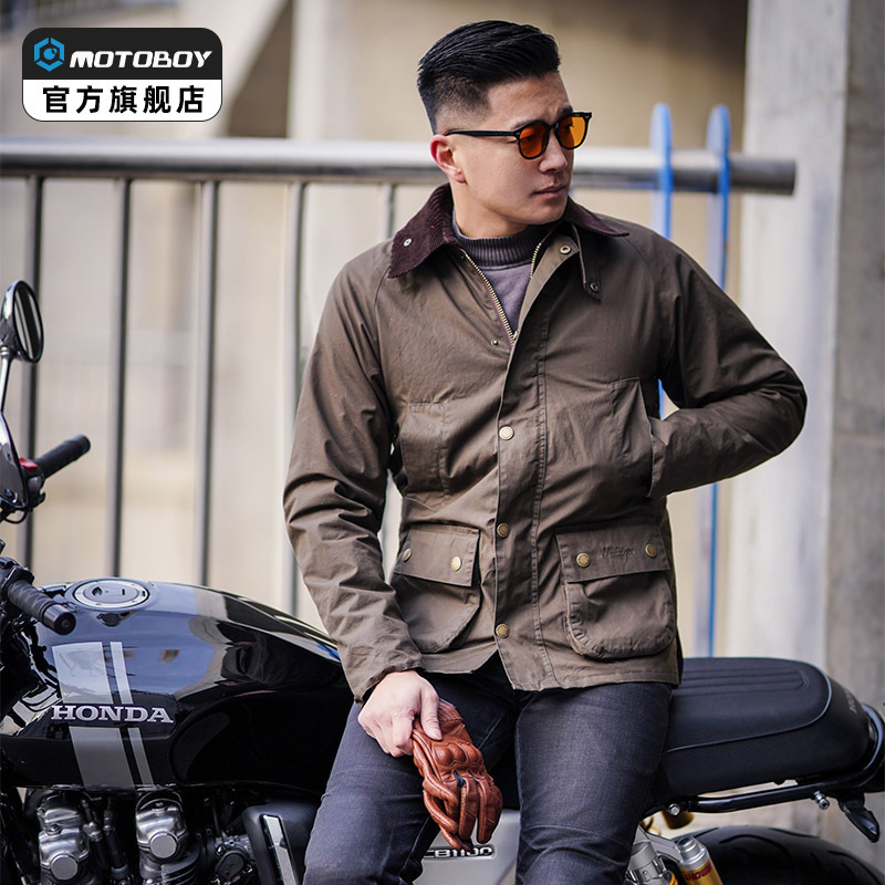 Motoboy Retro Cycling Clothing, Anti-Fall, Windproof, Casual, All-Season Racing Motorcycle Clothing, Men's Spring and Summer Waxed Gear Motoboy Retro Cycling Clothing, Anti-Fall, Windproof, Casual, All-Season Racing Motorcycle Clothing, Men's Spring and Summer Waxed Gear