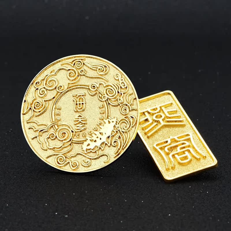 Gift Box Decoration Signage Custom Plated Nameplate Mooncake Packaging LOGO signage to make zinc alloy metal nameplate die casting nameplate Custom imitation antique bronze signage Sea Cucumber Treasures Nameplate Custom-made