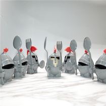 Egg cup holder Q version egg tray armor soldier Royal Guard export single stupid egg cup with spoon Fork egg tray Micro