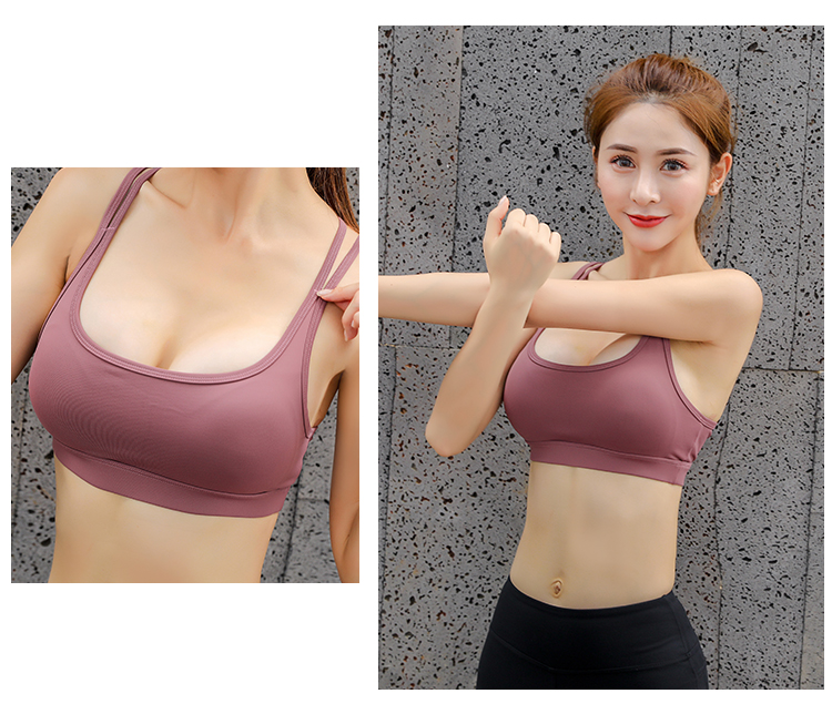 Yi Ningmei trở lại đồ lót thể thao nữ chống sốc chạy tập hợp các khuôn mẫu yoga yếm trong áo ngực thể dục cường độ cao - Đồ lót thể thao áo ngực thể thao tốt