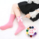 ຖົງຕີນເດັກນ້ອຍ Mid-Tube Spring and Autumn Girls' Calf Socks Breathable Cotton Baby Mid-Tube Bow Dance Princess Socks