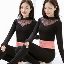 Winter half turtleneck lace thermal underwear womens thickening and velvet suit student body tight-fitting bottoming long johns