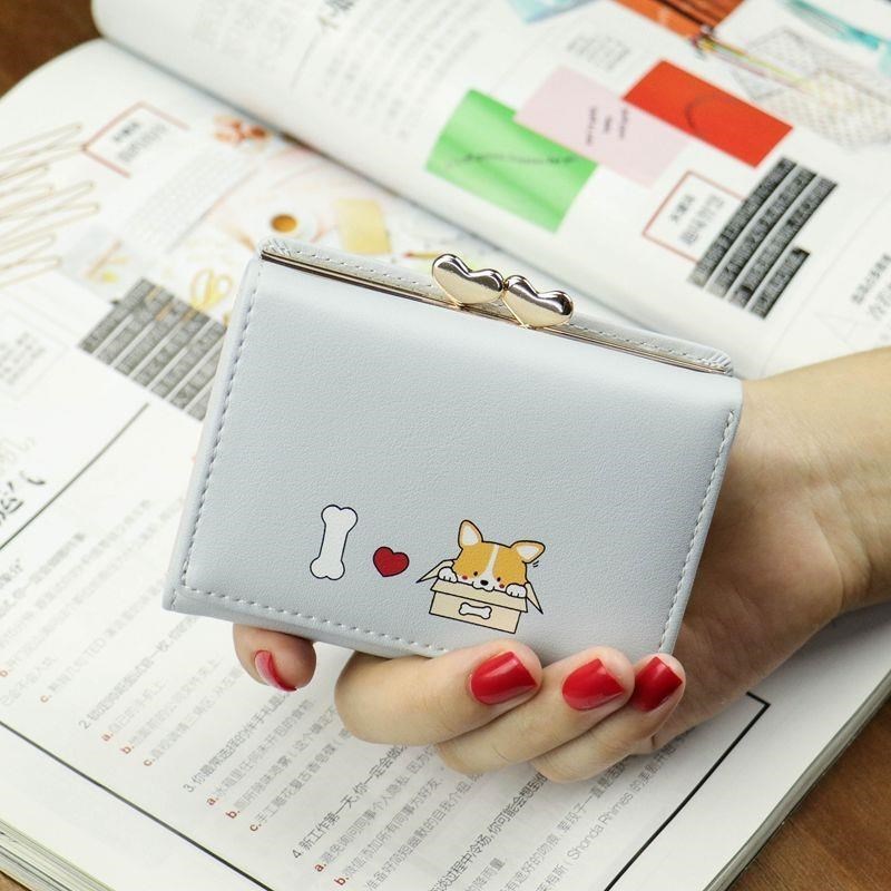 Ví nữ ngắn đoạn 2019 phiên bản tiếng Hàn của học sinh mới dễ thương ví nhỏ đa năng gấp ví đa năng - Ví / chủ thẻ ví lv