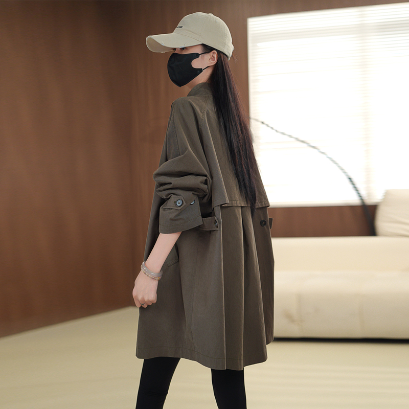 Shuoge | Wahle Street Autumn Niche Cape Design Silhouette Stand Collar Trench Coat 27542 Shuoge | Wahle Street Autumn Niche Cape Design Silhouette Stand Collar Trench Coat 27542