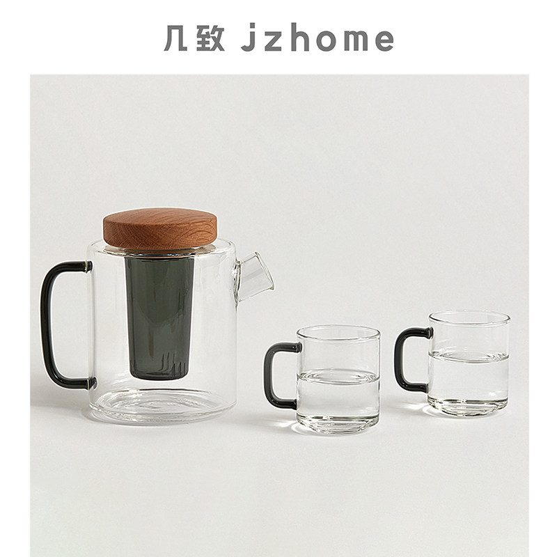 Jizhi Norman series glass teapot set Heat-resistant high boron glass simple Nordic design tea coffee pot