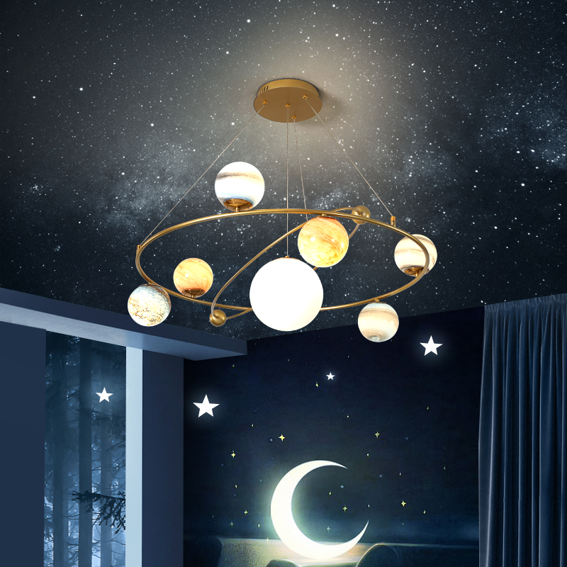 Designer Pendant Lamp Planet Lamp Nordic Ins Nets Red Rice Dining Room Lighting Creative Personality Children Room Bedroom Light