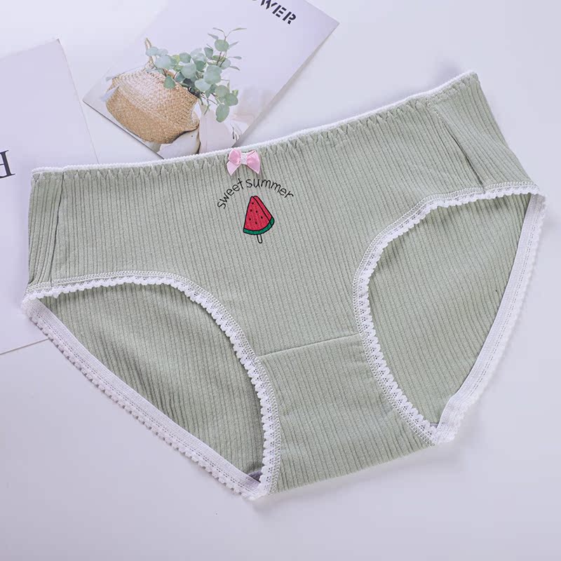 5 quần lót cotton womens bông giữa eo Nhật ngọt sinh viên cô gái hoạt hình dễ thương quần short tam giác thở.