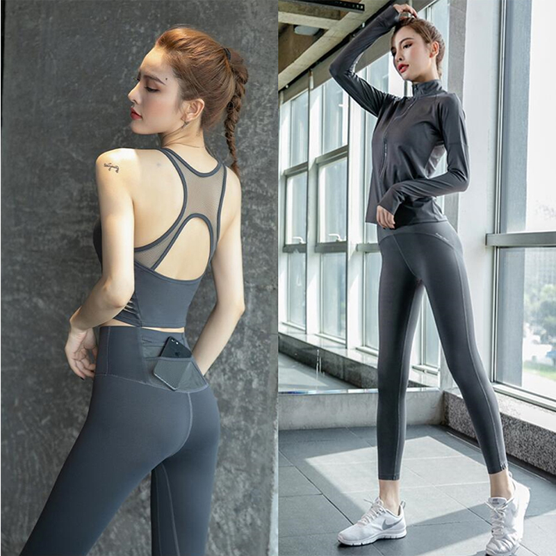 Yoga clothes summer fashion beautiful back outer wear vest professional high-end gym morning running sports suit female