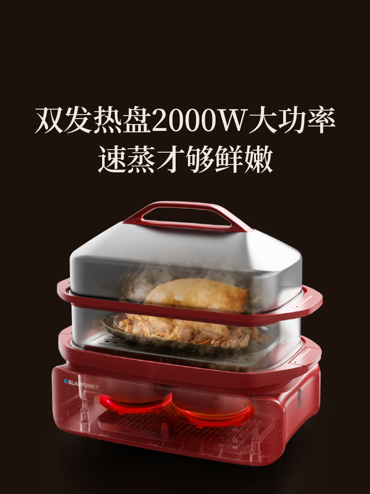 Double Heating Plate | Sapphire Imperial Electric Steamer Multifunctional Household Stainless Steel Steam Pot Breakfast Maker New Steamer
