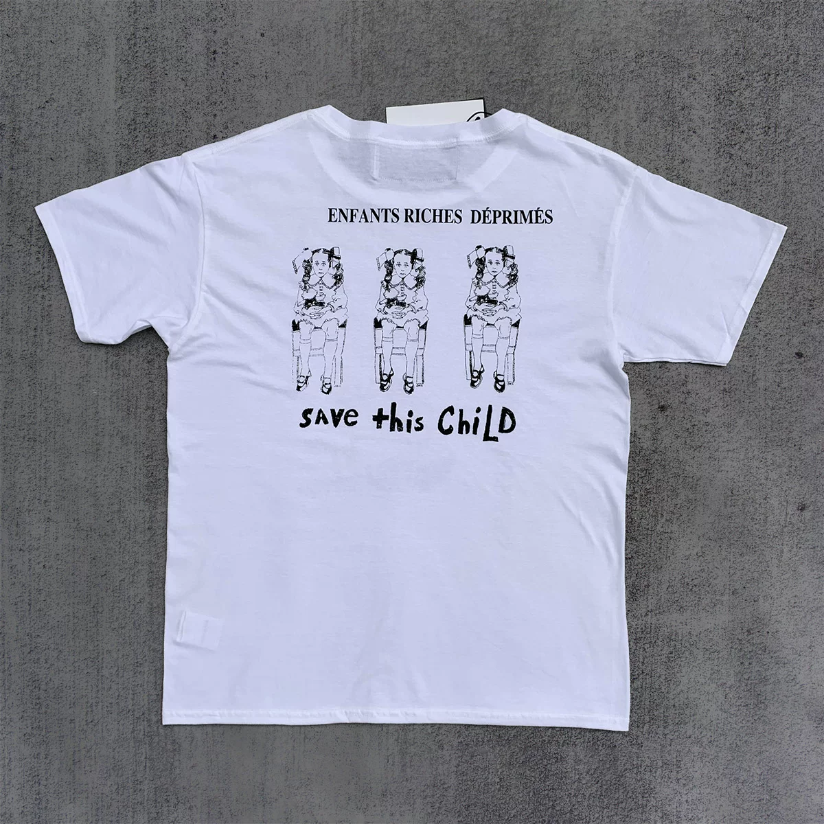 ERD SAVE This Child Punk Punk Loose Fashion Gajie Cotton Silk Silk Net Printing T-shirt