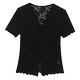 European Sexy Hollow Lace Shirt ເສື້ອແຂນສັ້ນ ທາງເທິງ