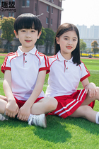 Kindergarten garden clothing summer new striped sportswear set short sleeve trousers yellow British pupils class clothing