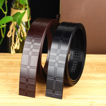 V-lvcora no mezzanine men leather strap genuine leather no-head automatic buckle head layer pure cow leather belt strip without head