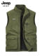 吉普官方2025秋季新款男士工装马甲运动户外钓鱼坎肩男装休闲背心