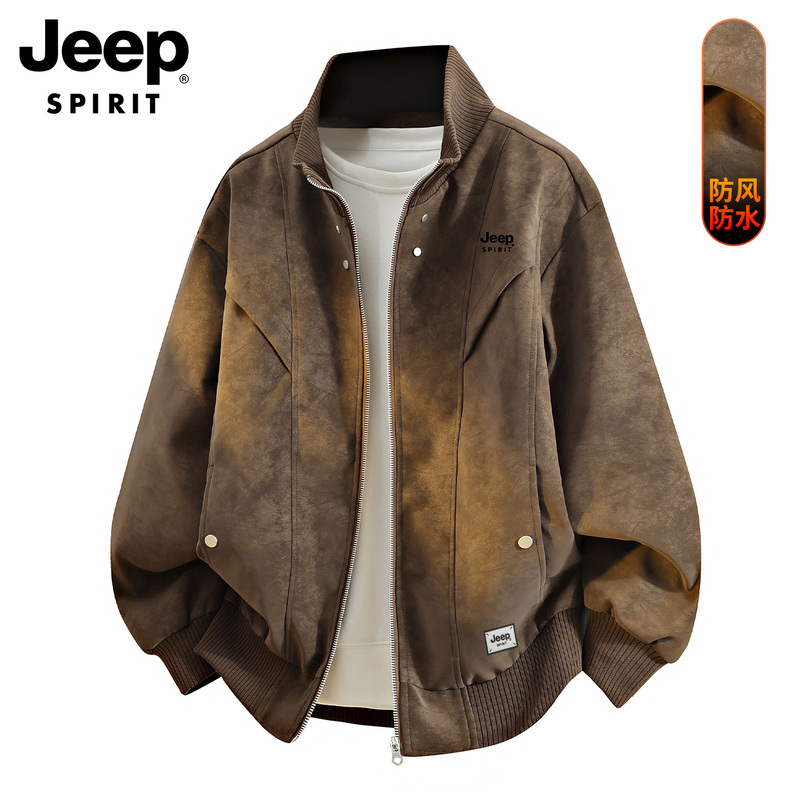Jeep Official Autumn and Winter Leather Jacket for Men 2026 New Trendy Brand Suede High-End Jacket Top Clothing
