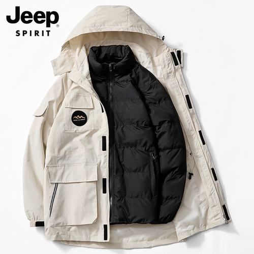 Jeep, пуховик, водонепроницаемая удерживающая тепло куртка, зимний вкладыш, «три в одном», большой размер