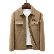 Jeep corduroy jacket mens spring and autumn work wear lapel 2024 new business casual jacket mens tops